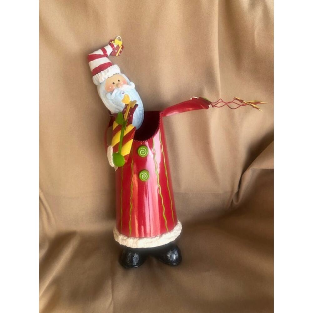 Home Interiors Metal Santa Wine Bottle Holder Christmas Kitchen